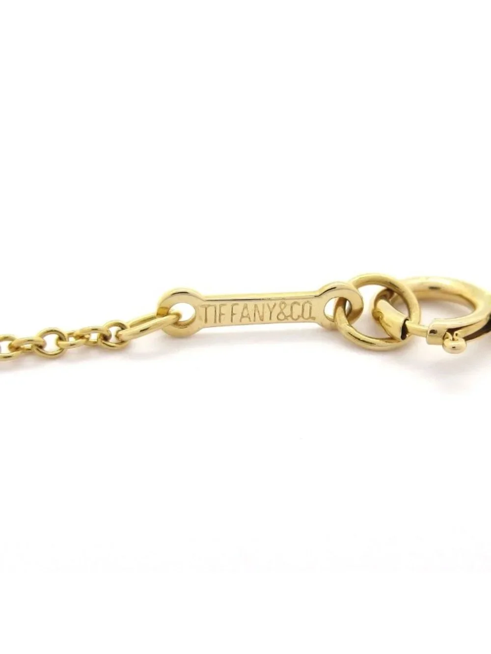 Tiffany & Co Necklace Teardrop 18k Yellow Gold Diamond Pave